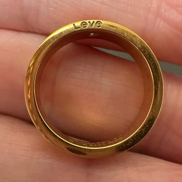 Love Ring Cartier style Gold and crystal band 7 - Picture 3 of 10